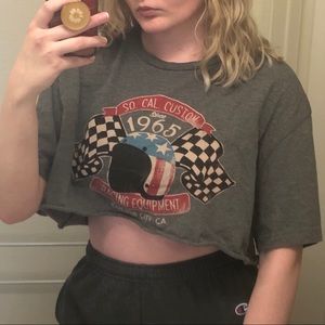 Gray SoCal Racing Crop Top